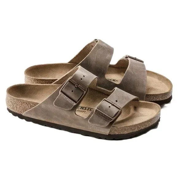 Birkenstock Unisex Arizona Oiled Leather Tabacco Brown Sandal Hard Footbed